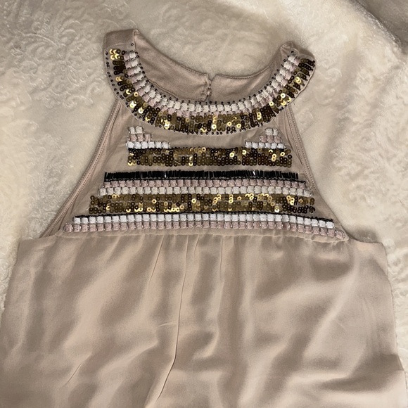 Cream beaded neckline halter top - Picture 1 of 3